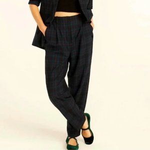 J. CREW - Bi - stretch wool tapered pant in Black Watch tartan SZ 8P